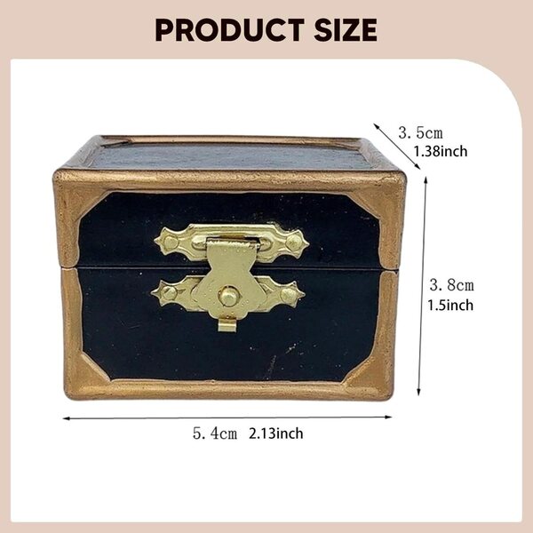 predolo Cassa del Tesoro in Legno Miniatura 1/12 per Casa delle Bambole Vintage