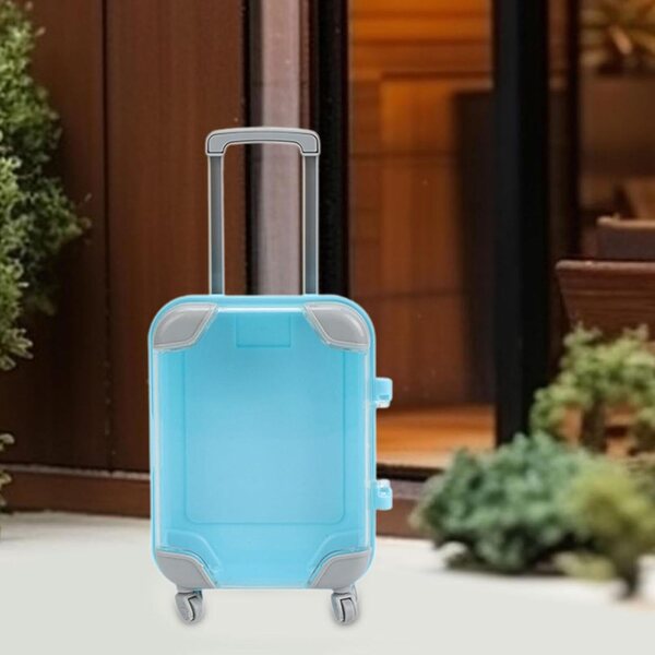 Luwecf Miniatur-Koffer für Puppen 16–18 Zoll, blau, Make-up-Zubehör-Organizer