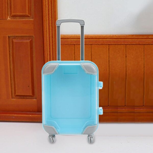 Luwecf Miniatur-Koffer für Puppen 16–18 Zoll, blau, Make-up-Zubehör-Organizer