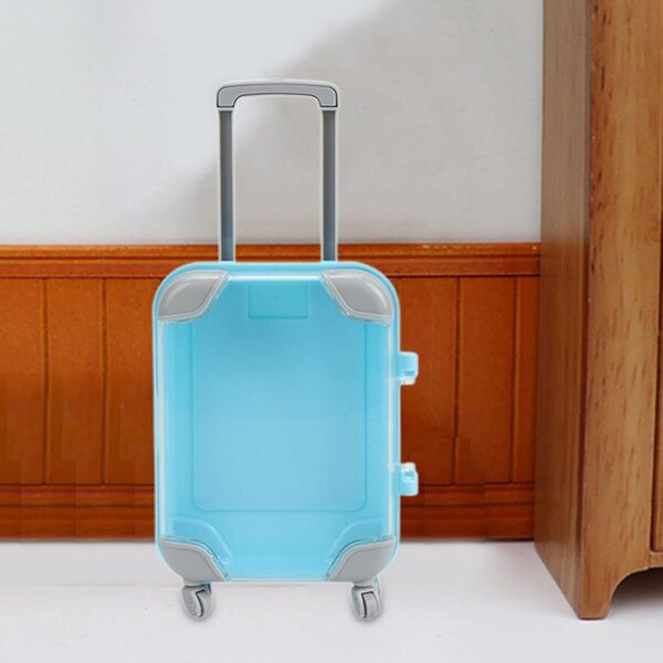 Luwecf Miniatur-Koffer für Puppen 16–18 Zoll, blau, Make-up-Zubehör-Organizer