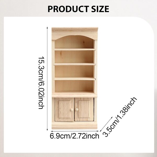 Holzschrank Miniatur 1:12 Bücherregal für dekoratives Puppenhaus