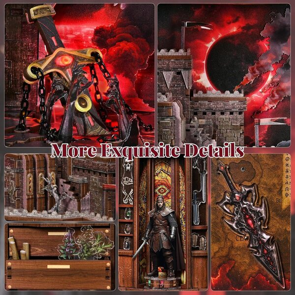 MiniCity Kit Angolo Libro fai da te con luci LED e design Art Nouveau in miniatura