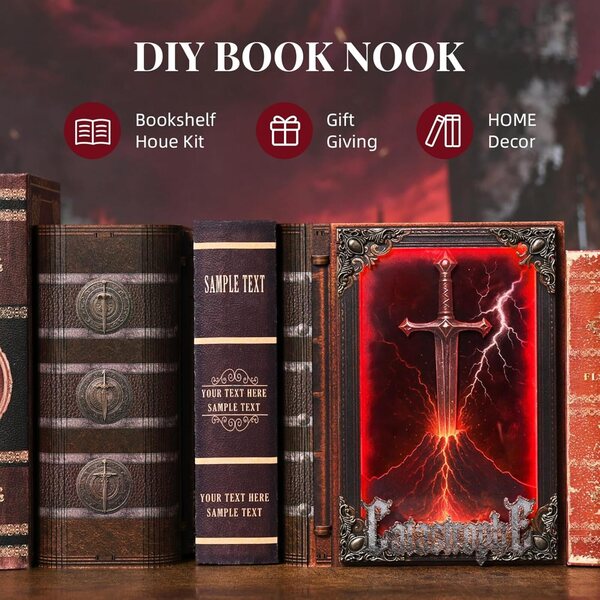 MiniCity Kit Angolo Libro fai da te con luci LED e design Art Nouveau in miniatura