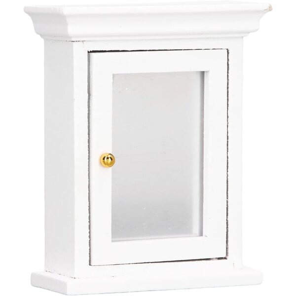 Armadio a Specchio Bianco Miniatura per Casa delle Bambole 1:12 Eco-compatibile Hidyliu