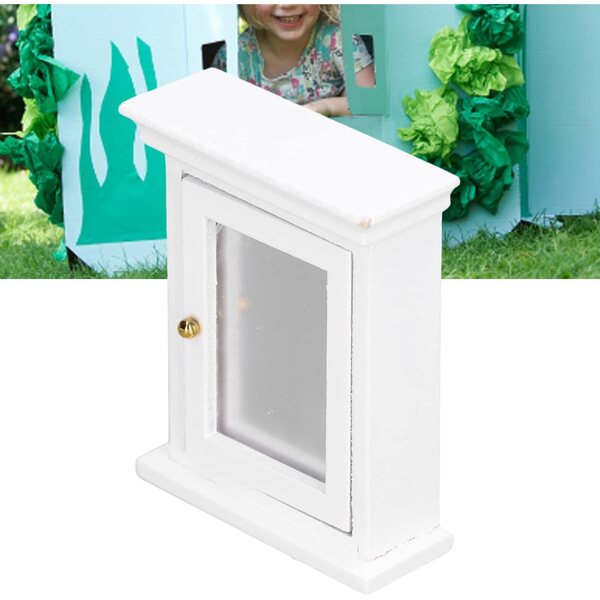 Armadio a Specchio Bianco Miniatura per Casa delle Bambole 1:12 Eco-compatibile Hidyliu