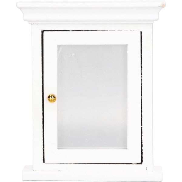 Armadio a Specchio Bianco Miniatura per Casa delle Bambole 1:12 Eco-compatibile Hidyliu