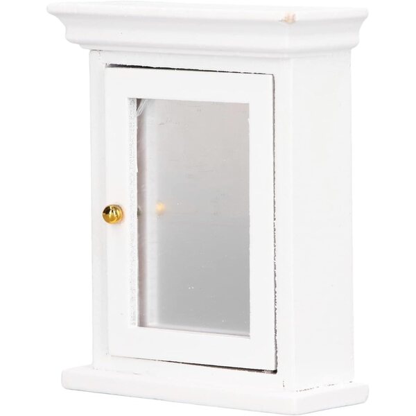 Armadio a Specchio Bianco Miniatura per Casa delle Bambole 1:12 Eco-compatibile Hidyliu