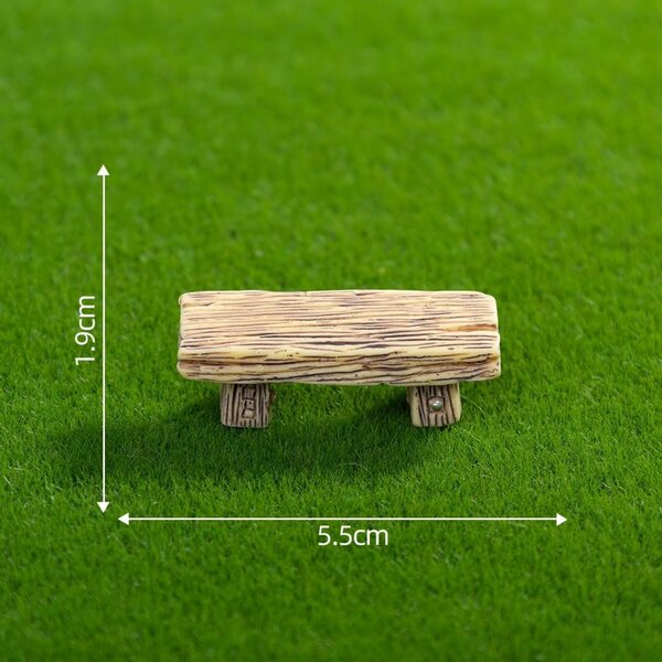 Set 3 Mini Panchine in Resina per Casa delle Bambole e Micro Paesaggi 5,5x1,9 cm