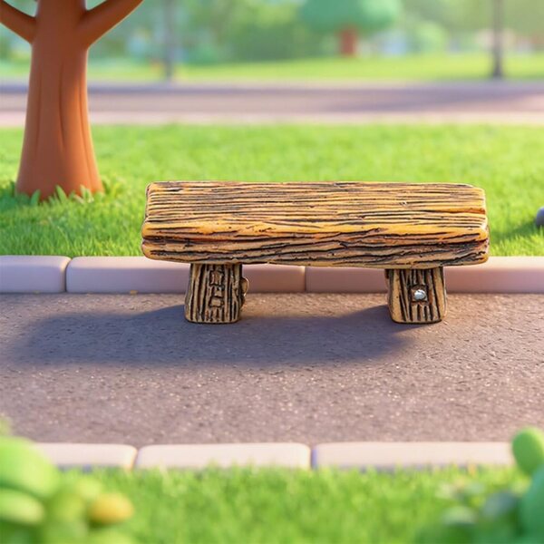 Set 3 Mini Panchine in Resina per Casa delle Bambole e Micro Paesaggi 5,5x1,9 cm