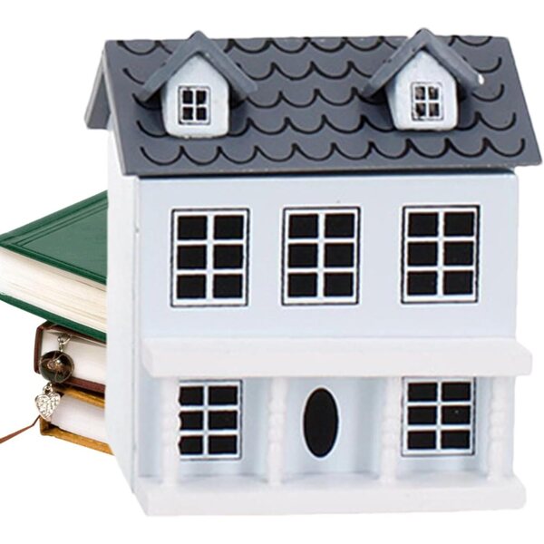 Handgefertigter Miniatur-Modellbausatz für eine Villa aus Holz – realistische und kreative Dekoration
