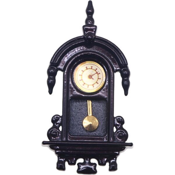 Mini orologio da parete in legno per case delle bambole, accessorio decorativo realistico