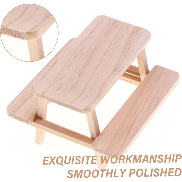 Holztisch- und Stuhlset für Puppenhaus – DIY-Miniatur