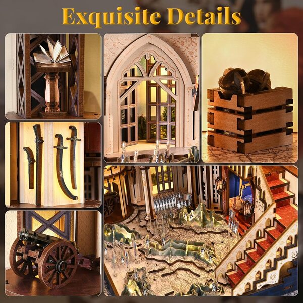 MiniCity Kit Book Nook fai da te in legno per angolo libro e casa delle bambole