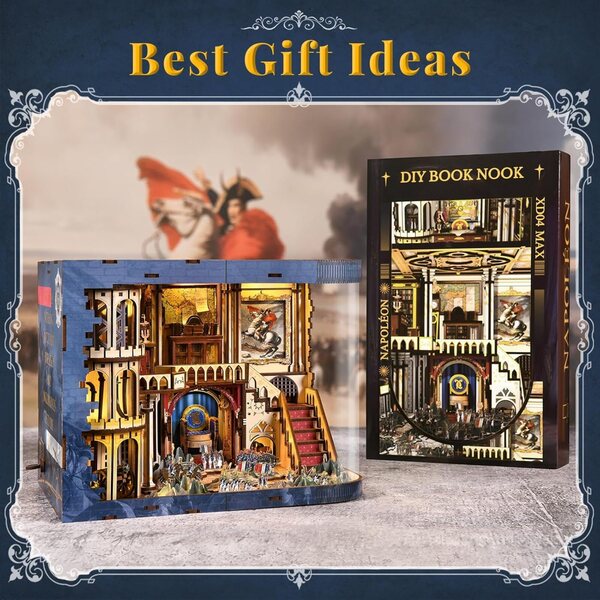 MiniCity Kit Book Nook fai da te in legno per angolo libro e casa delle bambole