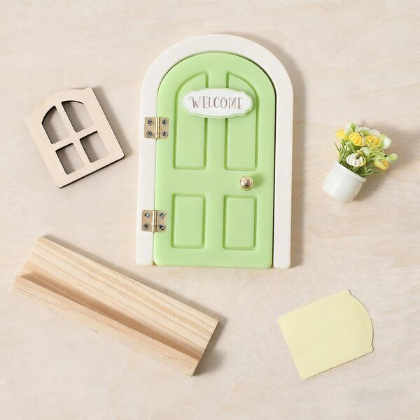 Porta delle Fate in Legno Naturale, Decorazione Magica per Bambini e Stanza da Principessa