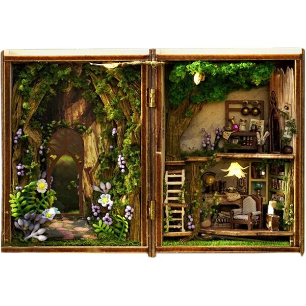 3D-beleuchteter Mini-Holzhaus-Bausatz – Magisches Wunderland zum Selbermachen