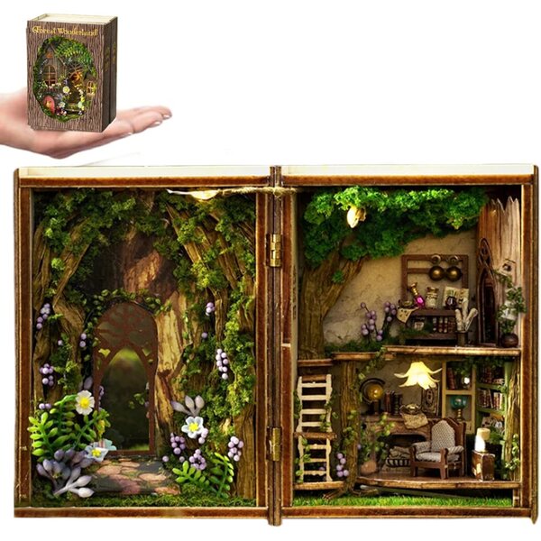 3D-beleuchteter Mini-Holzhaus-Bausatz – Magisches Wunderland zum Selbermachen