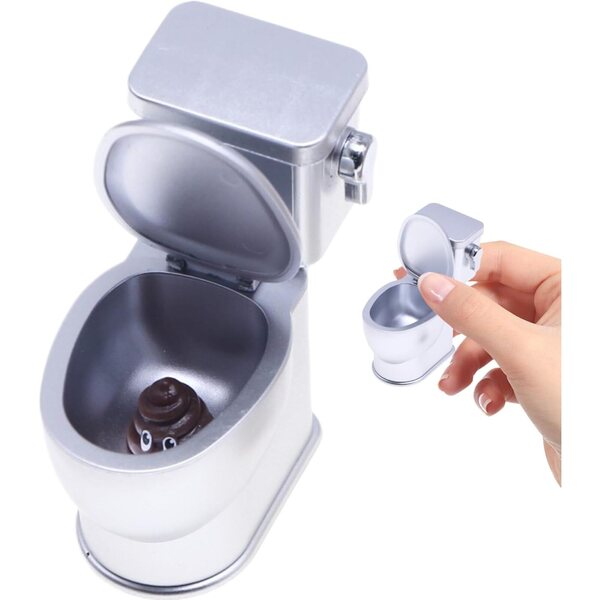 Mini-Kunststofftoilette mit Sound für Puppenhäuser im Maßstab 1:12, garantiert realistisch