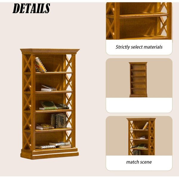 1:12 Puppenhaus Mini-Bücherregal aus Holz, handgefertigte Miniaturmöbel