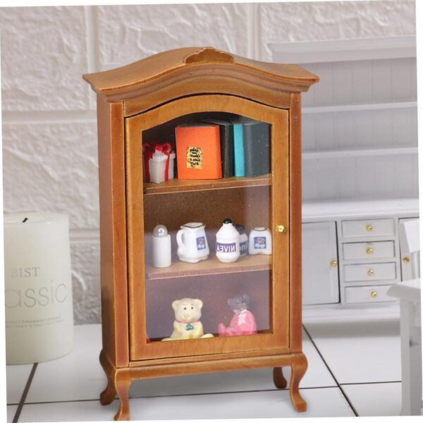 Bücherregal aus Holz für Puppenhaus 1:12 mit 3 Regalen – Farbe Braun