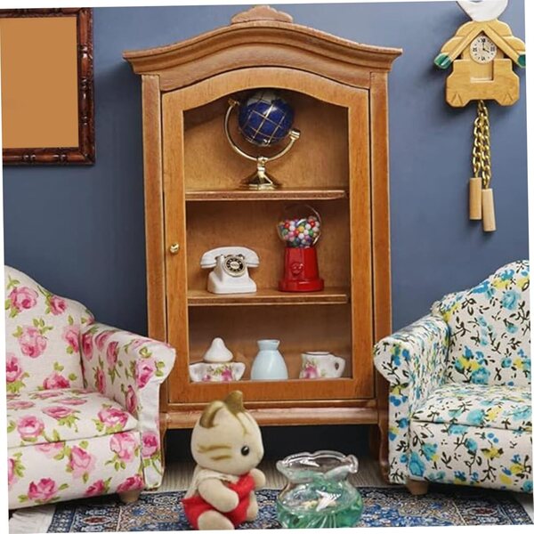 Bücherregal aus Holz für Puppenhaus 1:12 mit 3 Regalen – Farbe Braun