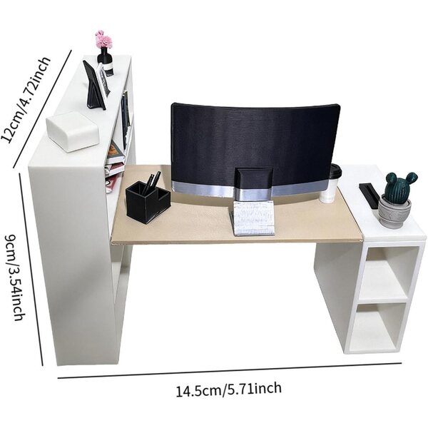 1:12 Miniatur-Büromöbel-Set für Puppenhäuser, langlebiges und dekoratives Zubehör
