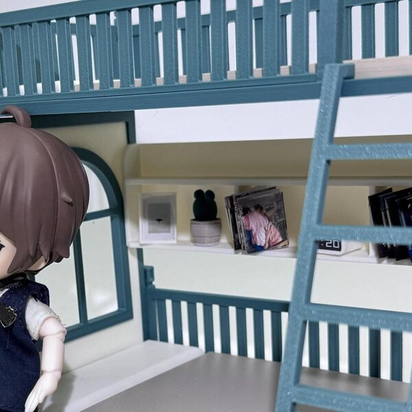 1:12 Puppenhaus Etagenbett Realistische Miniatur TTETTZ