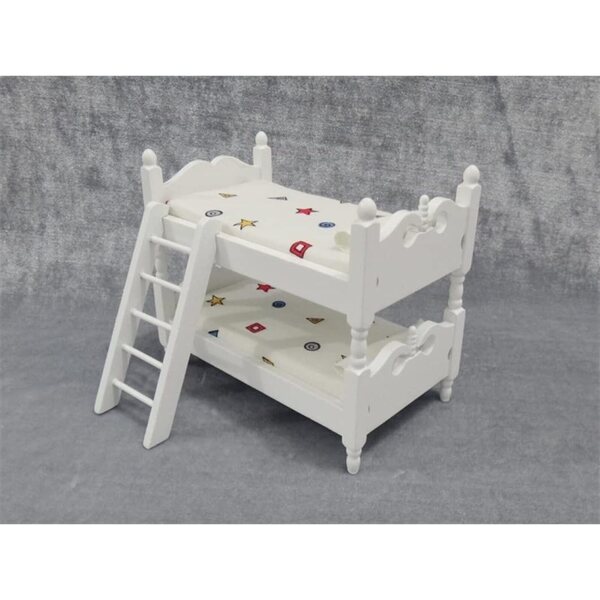 Wxyestna 1/12 Puppenhaus Etagenbett aus Holz mit Leiter weiß