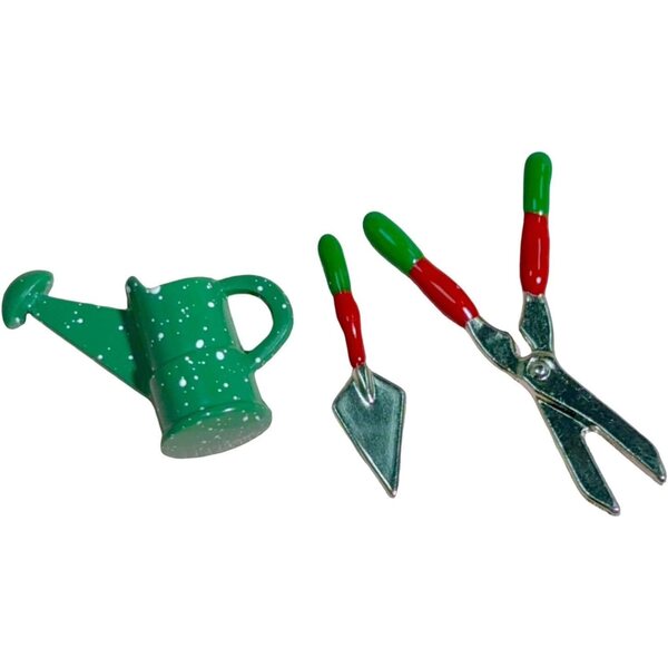 Set mit 3 1/12 Miniatur-Gartengeräten für Puppenhäuser, realistisches Zubehör