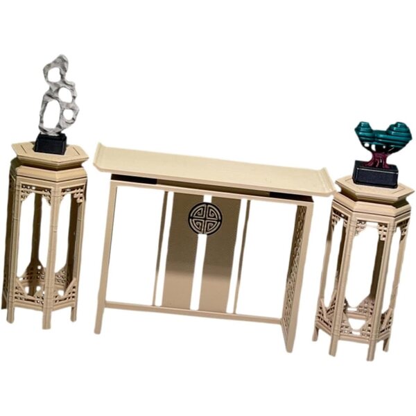 Set mit 5 eleganten Miniaturmöbeln aus PP für Puppenhäuser im chinesischen Stil