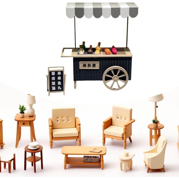 Carrello Miniatura Oden per Casa Delle Bambole – Accessorio Realistico 1/12