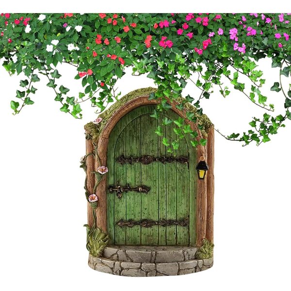 Porta delle Fate in Legno per Giardino Miniatura, Decorazione Magica 10x8 cm
