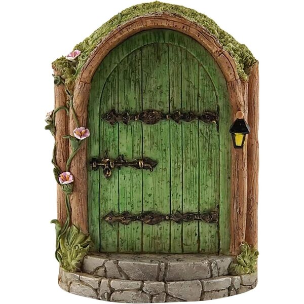 Porta delle Fate in Legno per Giardino Miniatura, Decorazione Magica 10x8 cm