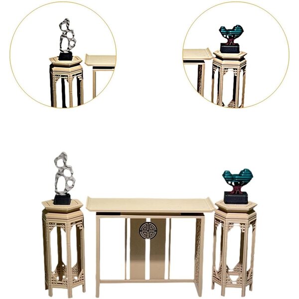 Set mit 5 Puppenhaus-Miniaturmöbeln im modernen chinesischen Stil aus PP