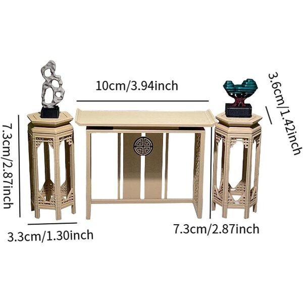 Set mit 5 Puppenhaus-Miniaturmöbeln im modernen chinesischen Stil aus PP