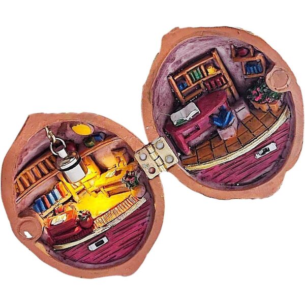 Casa delle bambole in miniatura in guscio di noce in resina per scene 3D e fai da te