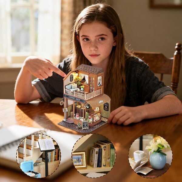 Miniatur-Puppenhaus aus Holz – Kreatives und dekoratives DIY-Set