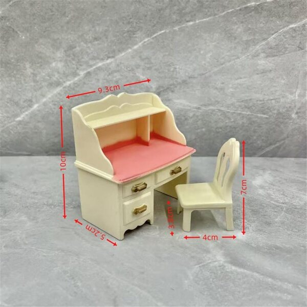 Set sedia plastica con mappamondo e lampada da tavolo per casa delle bambole Uteruik