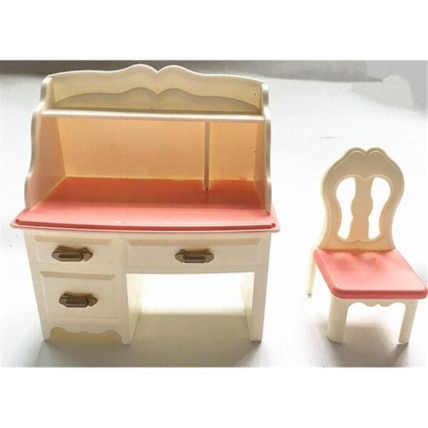 Set sedia plastica con mappamondo e lampada da tavolo per casa delle bambole Uteruik