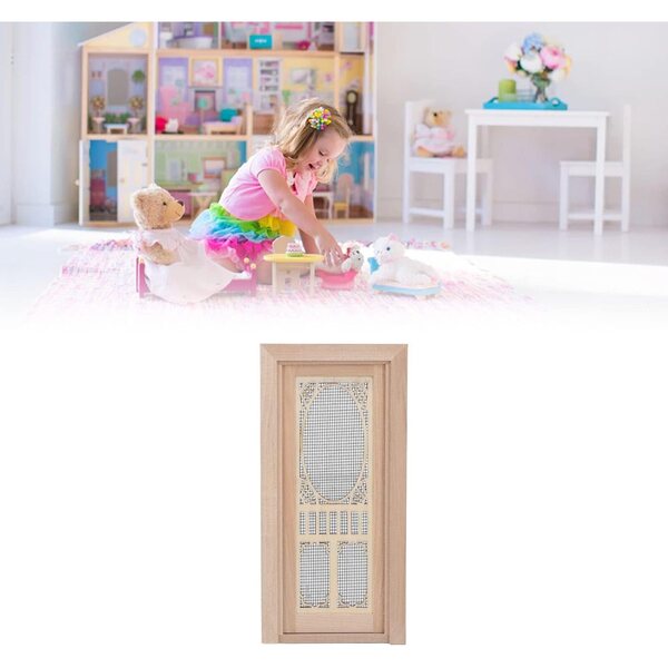 Cryfokt Porta Zanzariera in Betulla per Casa delle Bambole 1:12, Verniciabile e Personalizzabile