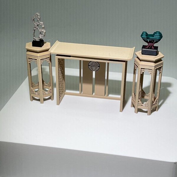 Sharplace Eleganter Miniatur-Konsolentisch im chinesischen Stil für das Puppenhaus