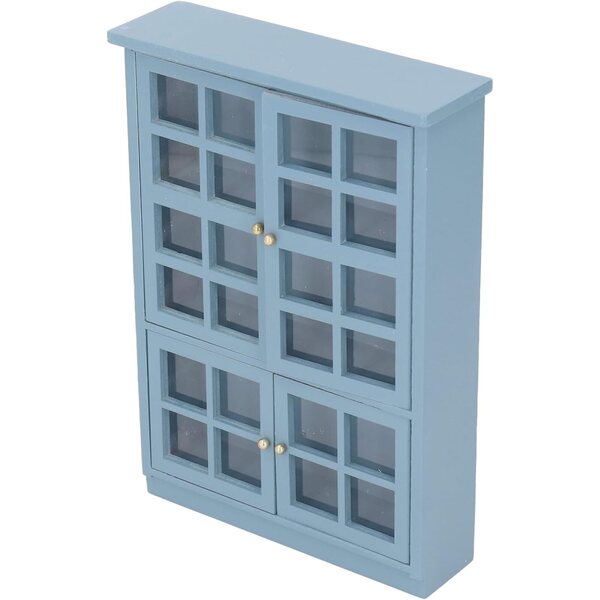 Scaffale Casa delle Bambole Blu Scuro 3 Livelli con Ante Trasparenti - aqxreight