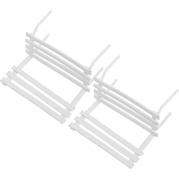 Lot de 2 bancs miniatures en fer blanc pour maisons de poupées et décorations 6,5x6x3 cm