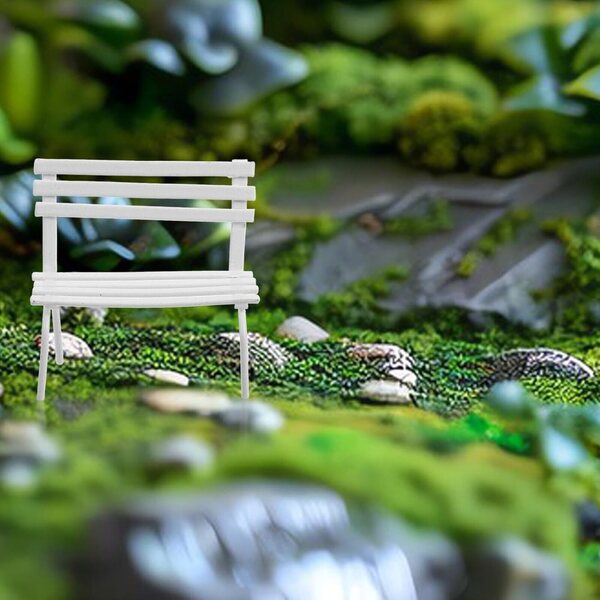 Lot de 2 bancs miniatures en fer blanc pour maisons de poupées et décorations 6,5x6x3 cm