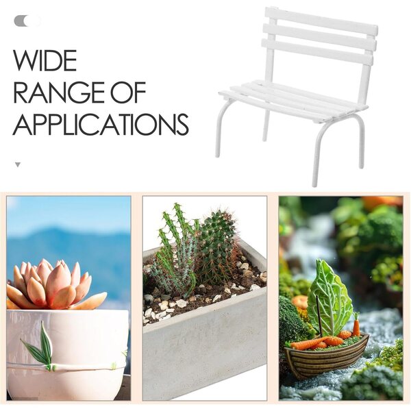 Didiseaon Mini Panca da Giardino 2 pz in Ferro Bianco per Case delle Bambole e Miniature