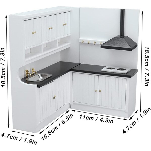Cucina in Miniatura in Legno 1:12 per Casa delle Bambole, Design Squisito e Sicuro
