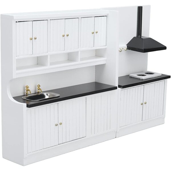 Cucina in Miniatura in Legno 1:12 per Casa delle Bambole, Design Squisito e Sicuro