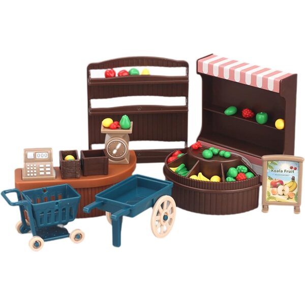 Predolo Toys Mini-Einkaufswagen und pädagogisches Puppenhauszubehör