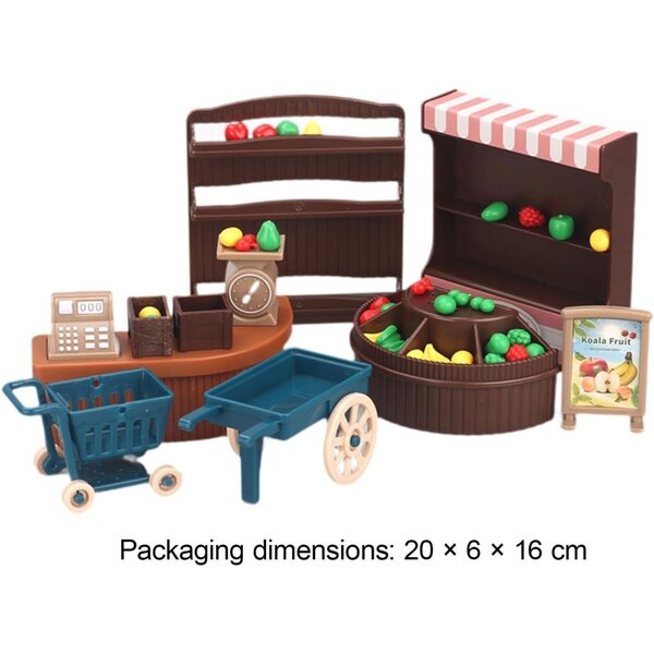 Predolo Toys Mini-Einkaufswagen und pädagogisches Puppenhauszubehör
