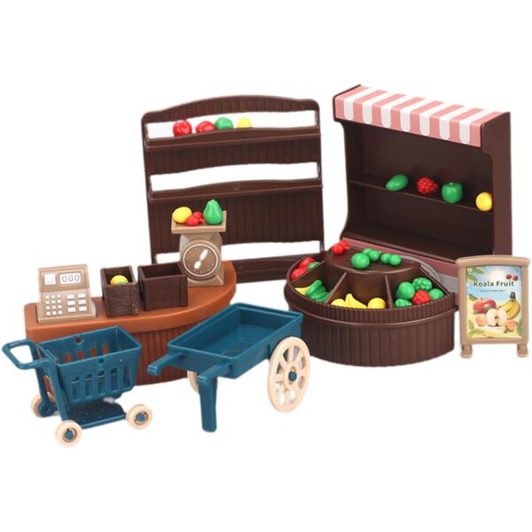 Predolo Toys Mini-Einkaufswagen und pädagogisches Puppenhauszubehör